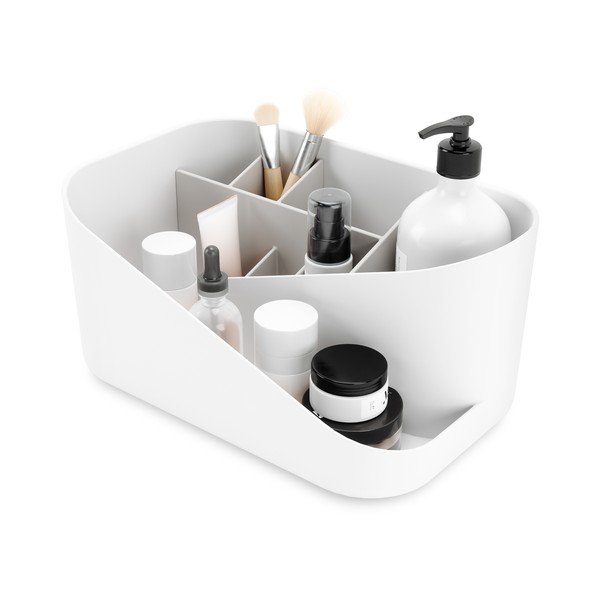 Organizator de baie alb pentru cosmetice din plastic Glam – Umbra