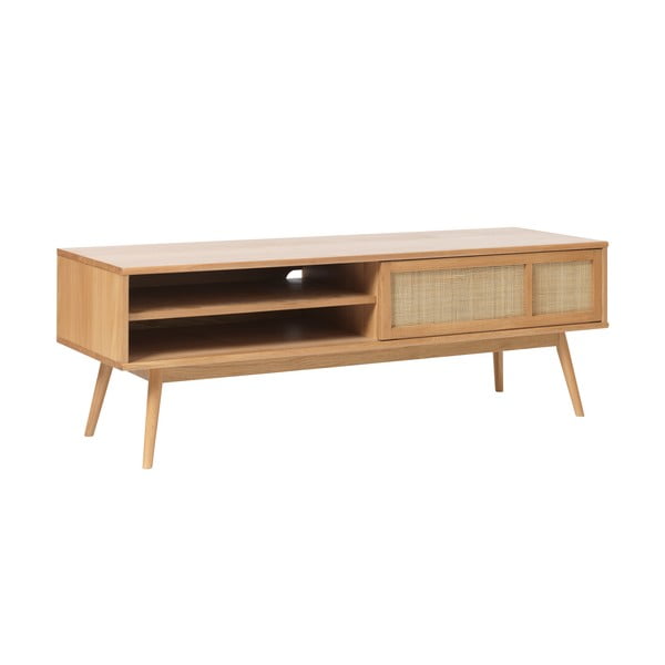 Comodă TV în culoare naturală cu aspect de lemn de stejar 150x50 cm Barrali – Unique Furniture-image-3