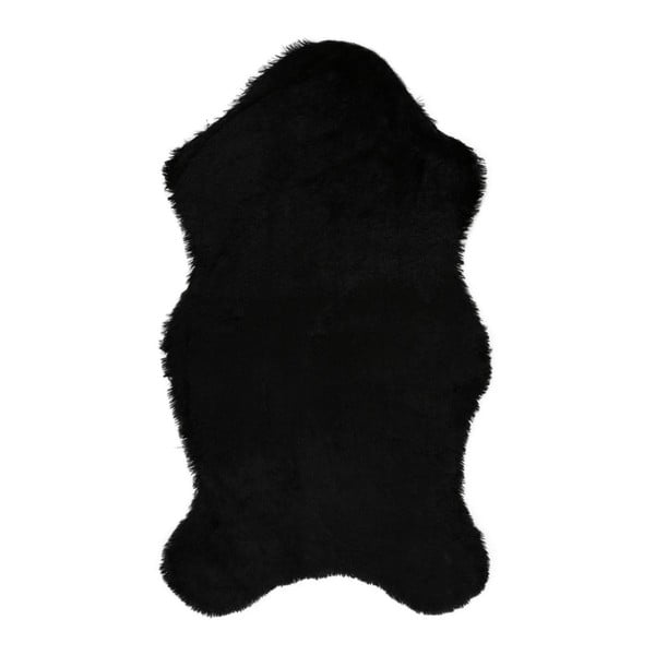 Covor din blană artificială Pelus Black, 90 x 150 cm, negru