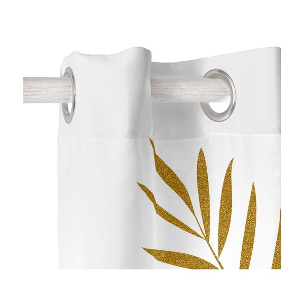 Draperie albă 140x300 cm Foliage – Blanc-image-1