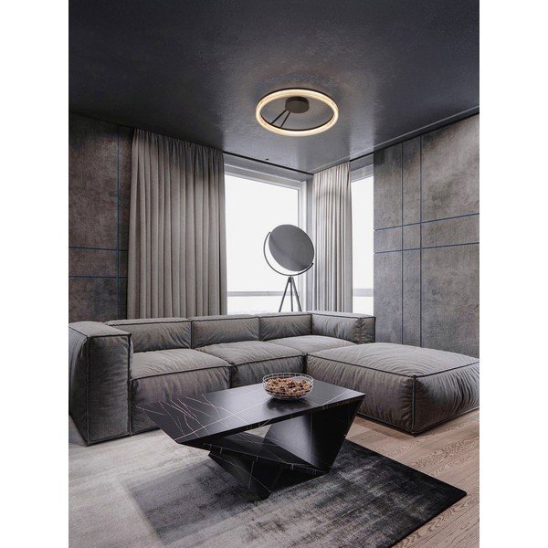 Plafonieră negru-mat LED cu intensitate reglabilă din aluminiu cu abajur din sticlă acrilică Lonela – Nova Luce-image-2