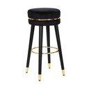 Scaun de bar negru/auriu tapițat (înălțime șezut 74 cm) Paris – Mauro Ferretti