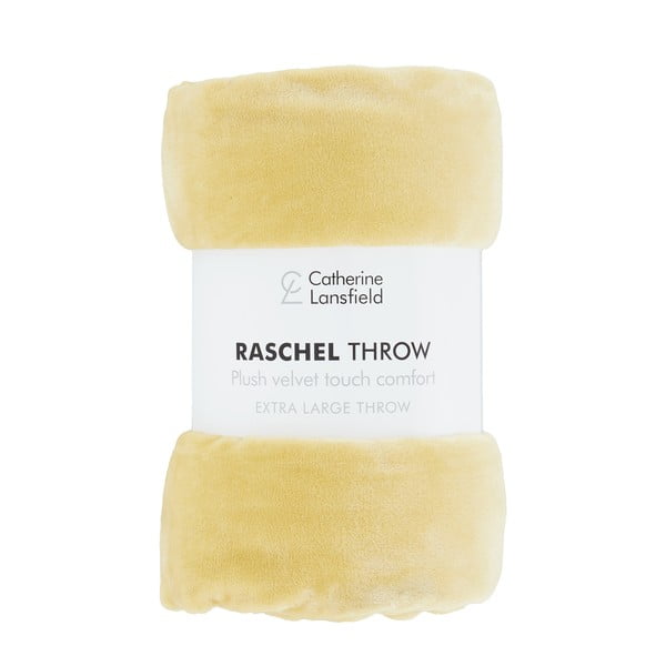 Cuvertură galbenă 200x240 cm Raschel – Catherine Lansfield-image-2
