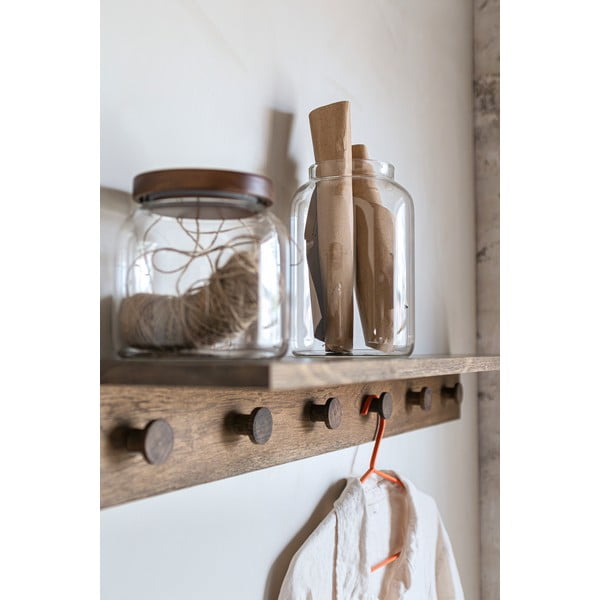 Cuier de perete maro cu raft din lemn de stejar 90 cm Showcase – Mette Ditmer Denmark-image-4