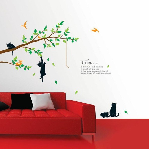 Set autocolante Ambiance Tree and Cat-image-1