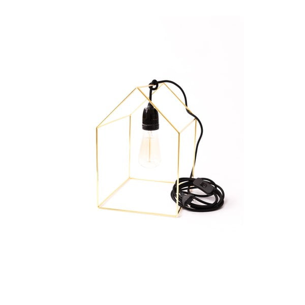 Lampă de birou, cablu negru Filament Home, auriu