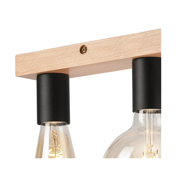 Plafonieră neagră/în culoare naturală - LAMKUR-image-3