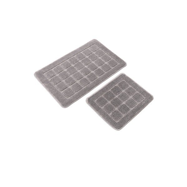 Covorașe de baie gri 2 buc. 50x80 cm Kareli – Foutastic