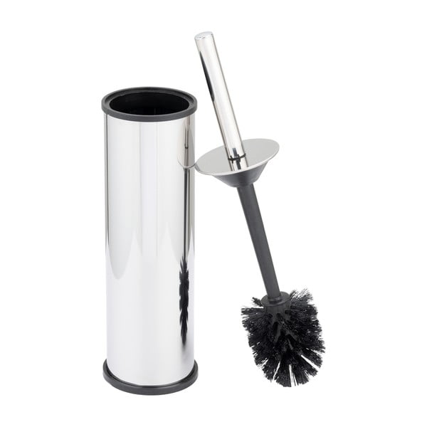 Perie de WC argintiu-lucios din oțel inoxidabil Olmedo – Wenko-image-1