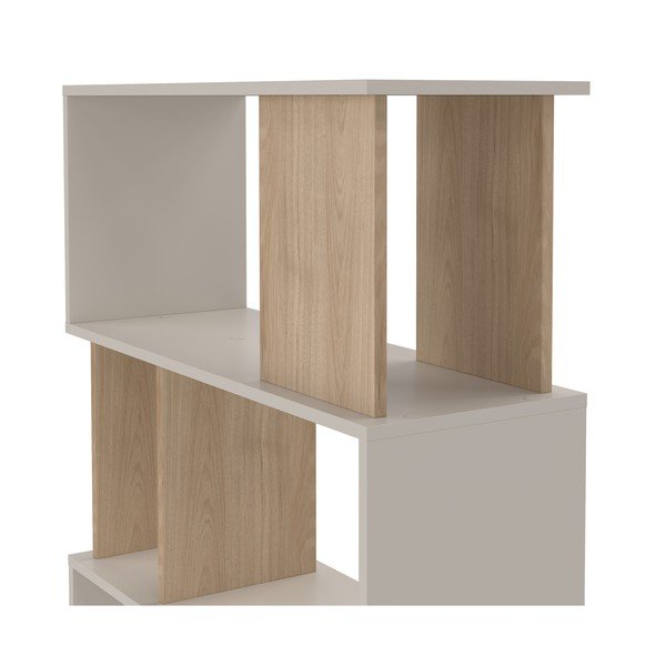 Bibliotecă crem cu aspect de lemn de stejar 80x173,5x29,5 cm Maze – Tvilum-image-2