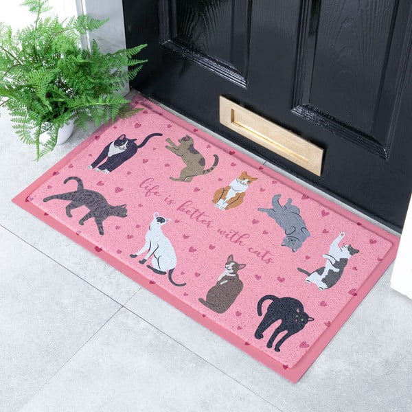 Covoraș de intrare 40x70 cm Life Is Better With Cats – Artsy Doormats-image-1