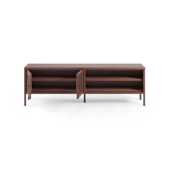 Comodă TV burgundy din metal 160x50x35 cm Fayna – Marckeric-image-2