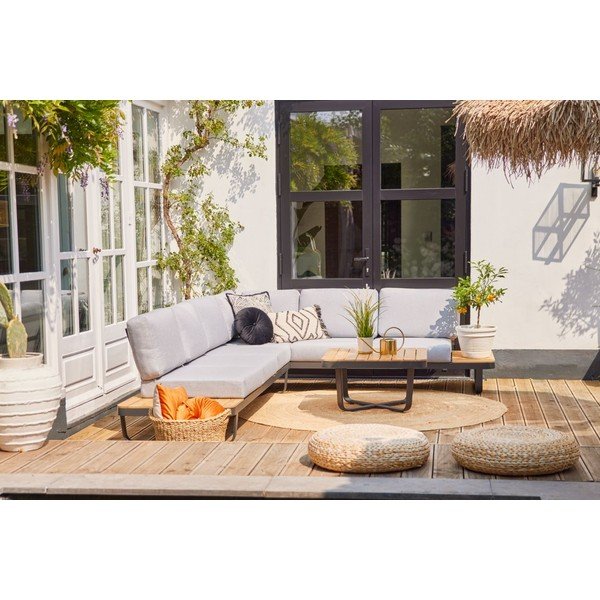 Set mobilier de grădină gri pentru 5 persoane Vilette - Hartman-image-1