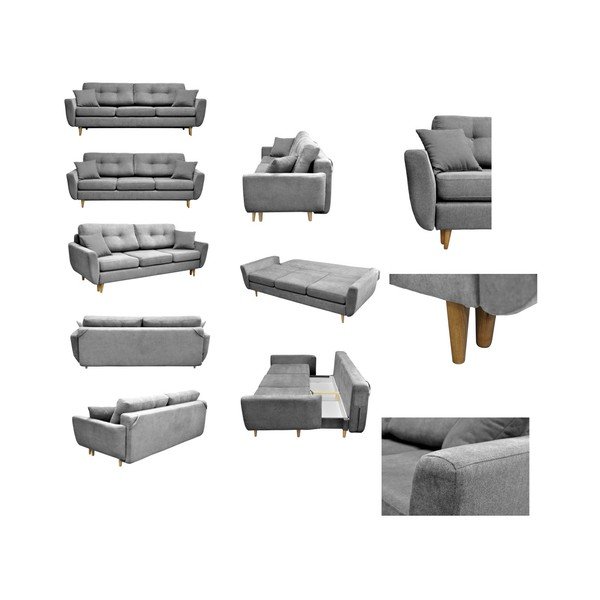 Canapea extensibilă Mazzini Sofas Rose, gri-image-1