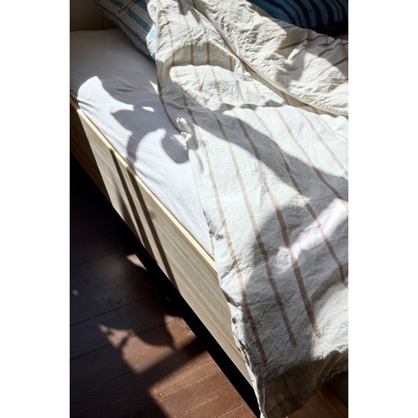 Pat matrimonial în culoare naturală din lemn de pin cu somieră 180x200 cm Merge – Karup Design-image-4