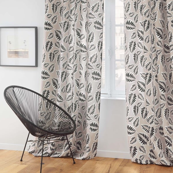 Draperie neagră-bej 140x260 cm Alma – douceur d'intérieur-image-3