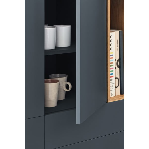 Comodă înaltă gri închis 100x120 cm Corvo - Teulat-image-1