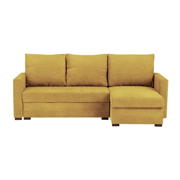 Canapea modulară extensibilă cu spațiu pentru depozitare Melart Andy, galben