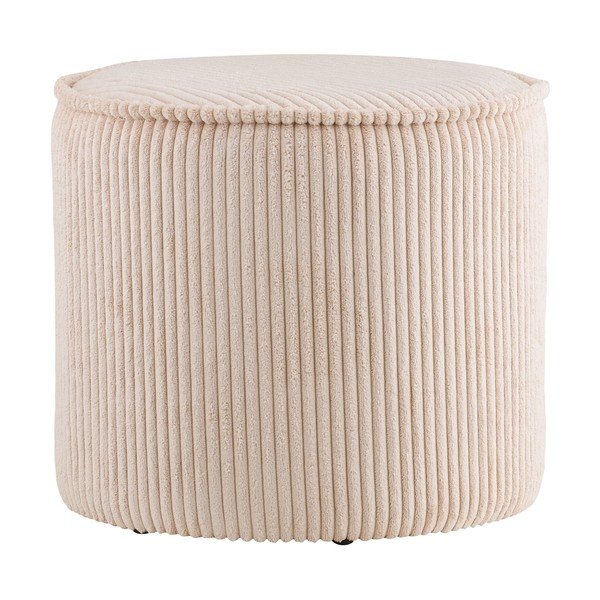 Puf bej cu tapițerie din catifea reiată Taupo – House Nordic-image-2