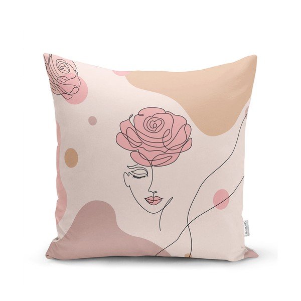Set 4 fețe de pernă decorative Minimalist Cushion Covers Draw Art Women, 45 x 45 cm-image-4