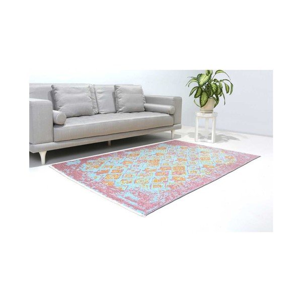 Covor reversibil Vitaus Normani, 77 x 200 cm, galben - albastru -image-2