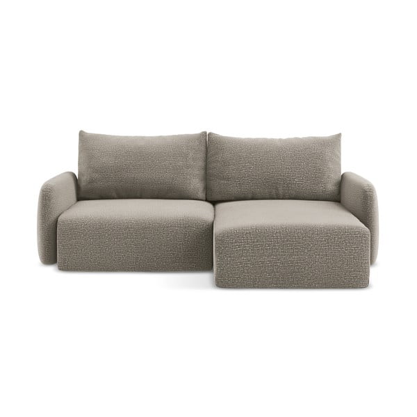 Colțar bej extensibil/cu spațiu de depozitare (cu colț pe partea dreaptă) Kalena – Makamii