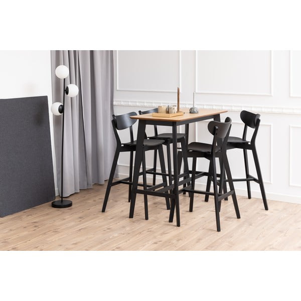 Scaune de bar din lemn de arbore de cauciuc 2 buc. 105 cm Roxby – Actona-image-2