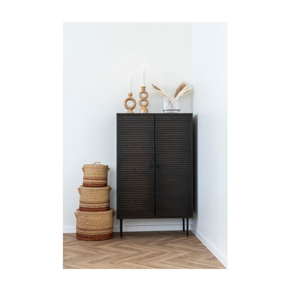 Dulap maro închis cu aspect de lemn de stejar 80x130 cm Kyoto – House Nordic-image-2