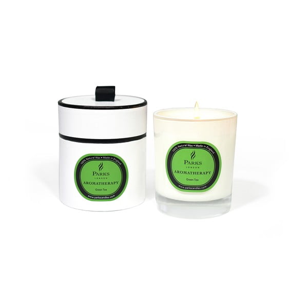 Lumânare parfumată Parks Candles London Aromatherapy, aromă de ceai verde, durată ardere 45 ore