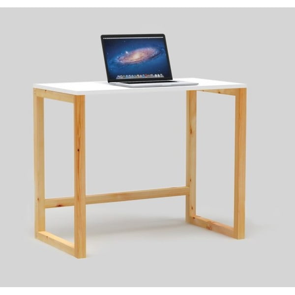 Birou cu blat alb Only Wood Desk
