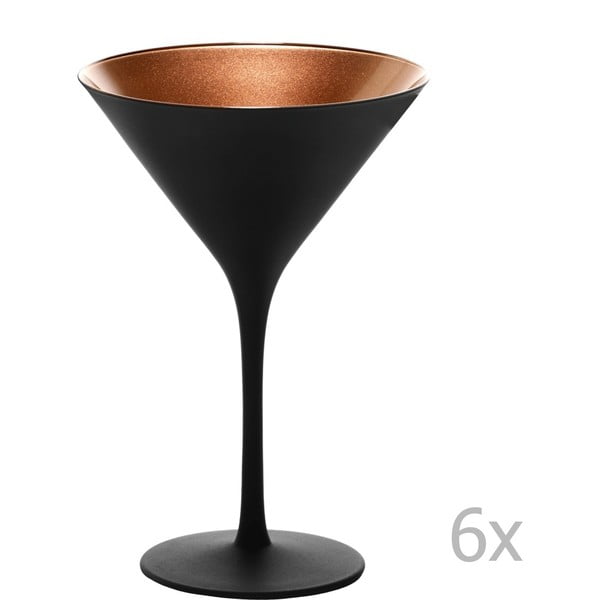 Set 6 pahare pentru cocktail Stölzle Lausitz Olympic Cocktail, 240 ml, negru - bronz