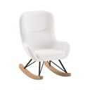 Fotoliu de copii alb balansoar cu tapițerie din stofă bouclé ROCKY – Vipack