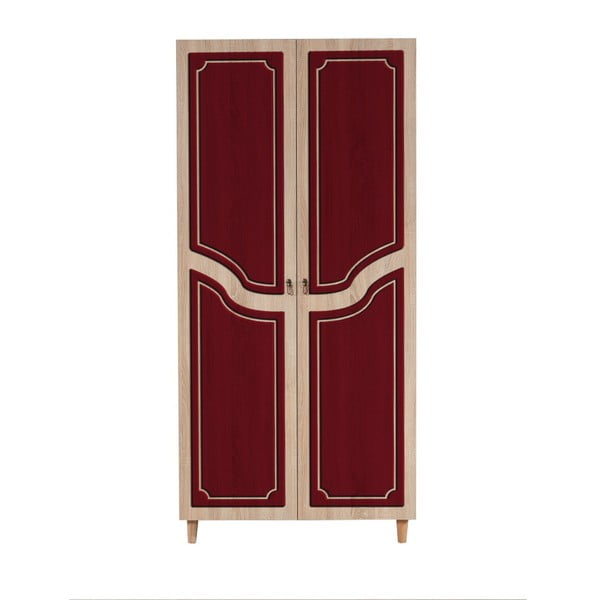Dulap cu 2 uși Stil Retro Red, 90 x 192 cm