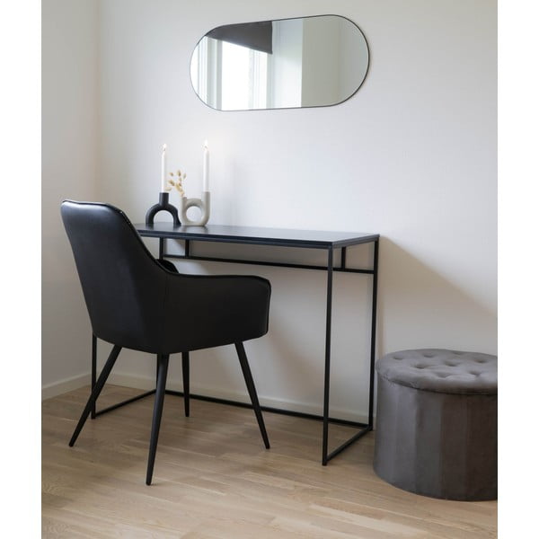 Set de scaune de sufragerie negru cu cotiere 2 buc. tapițat Harbo – House Nordic-image-1