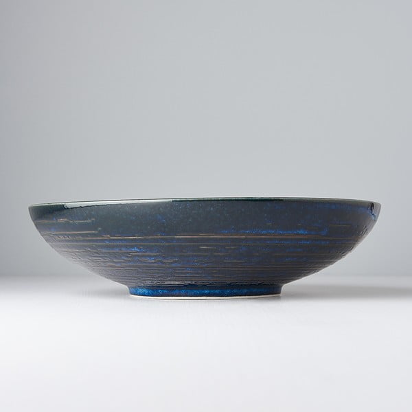 Bol servire din ceramică MIJ Copper Swirl, ø 28 cm, albastru-image-1