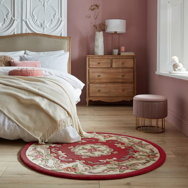 Covor din lână Flair Rugs Aubusson, ⌀ 120 cm, roșu-image-1