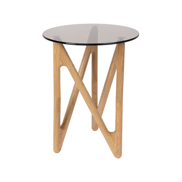 Măsuță auxiliară rotundă cu blat din sticlă ø 40 cm Naia – Dutchbone
