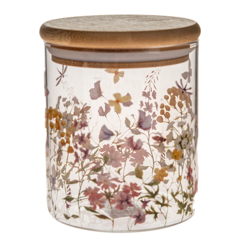 Recipient din sticlă pentru alimente Flowers – Dakls