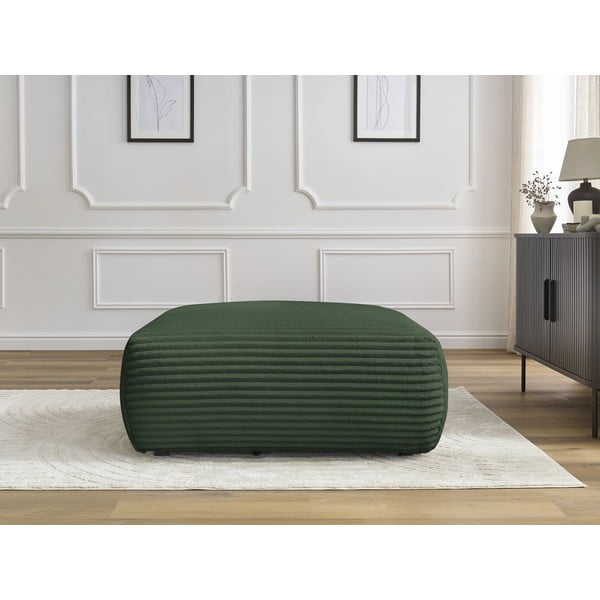 Taburet verde închis cu tapițerie din catifea reiată Lucien – Bobochic Paris-image-1