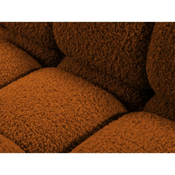 Colțar modular portocaliu cu tapițerie din țesătură bouclé (cu colț pe partea dreaptă) Bellis – Micadoni Home-image-1
