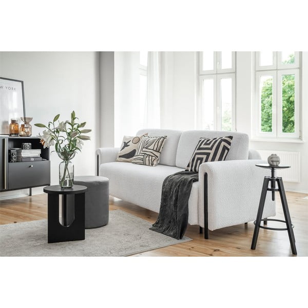 Canapea gri extensibilă/cu spațiu de depozitare cu tapițerie din țesătură bouclé 244 cm Arcadova – ELTAP-image-3