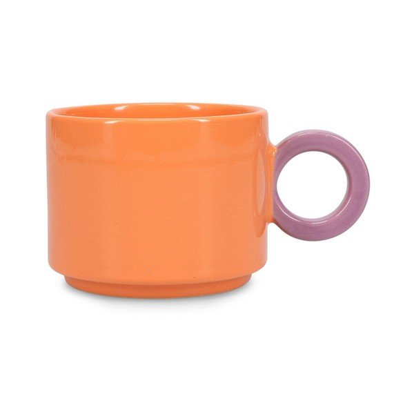 Cană portocalie din gresie ceramică 280 ml Lou – ONA