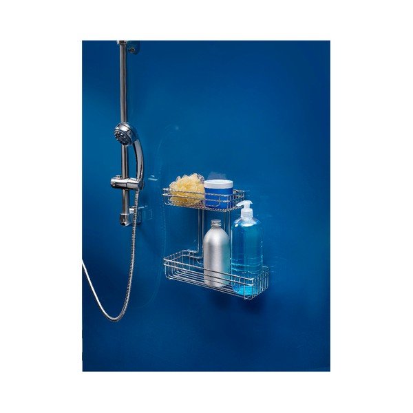 Etajeră dreptunghiulară cu 2 nivele Metaltex Cuba, lungime 30 cm-image-1