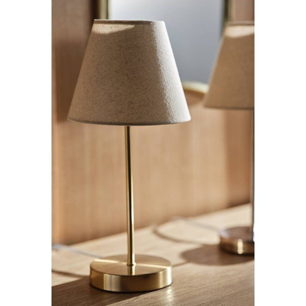Veioză bej/alămie din material textil (înălțime 39 cm) Lasse – Jotex-image-2