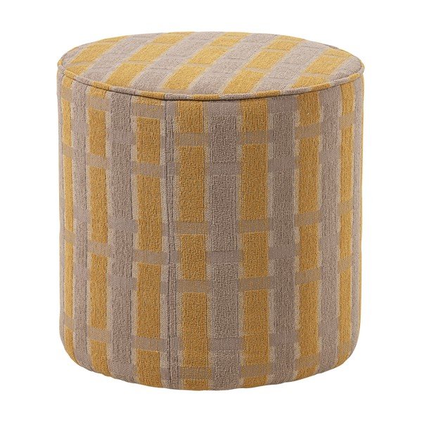 Puf galben cu tapițerie din chenille Sarli – WOOOD