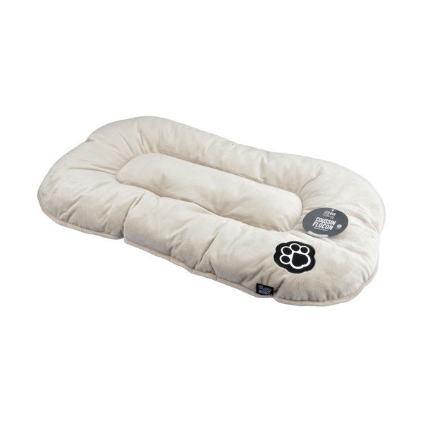 Pat pentru animale de companie bej pentru câini din piele întoarsă 107x62 cm Flakes – Love Story