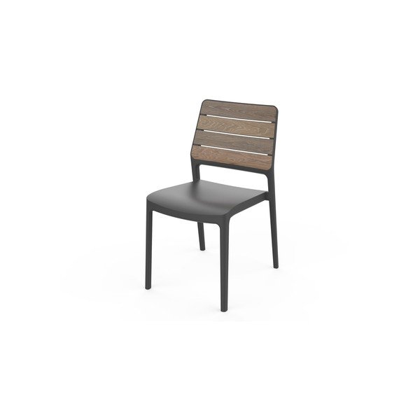 Scaun de grădină gri închis/maro închis din plastic Deco Porto – Keter-image-2