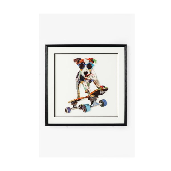 Tablou Kare Design Skater Dog, 65 x 65 cm