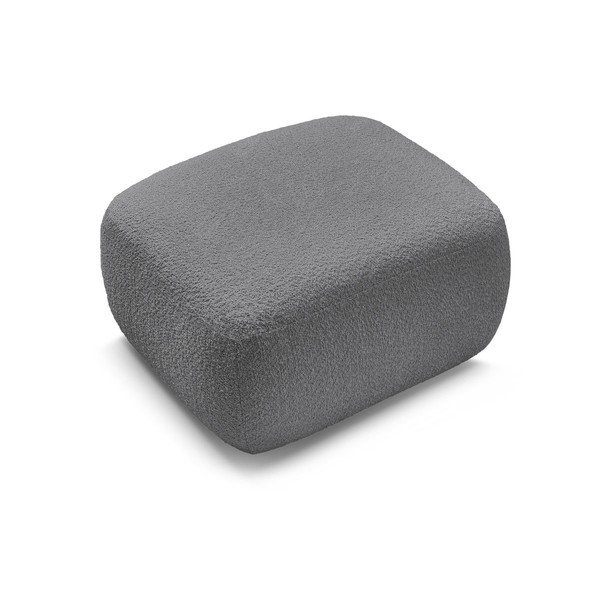 Taburet gri cu tapițerie din țesătură bouclé Montaigne – Bobochic Paris-image-2