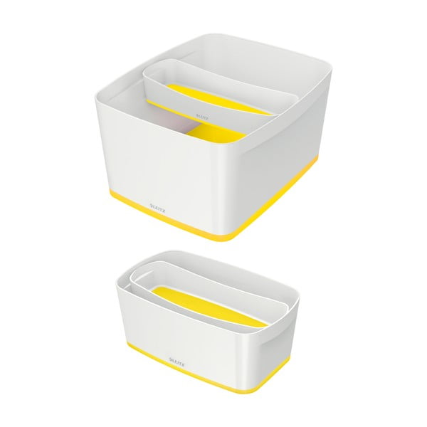 Organizator de birou din plastic alb-galben MyBox - Leitz-image-3